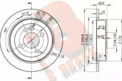 R BRAKE 78rbd28571 -  